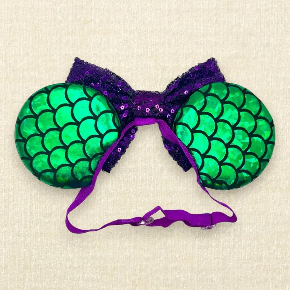 Elastic Princess Ariel Little Mermaid Minnie Ears | Disney-Inspired Mouse Ears